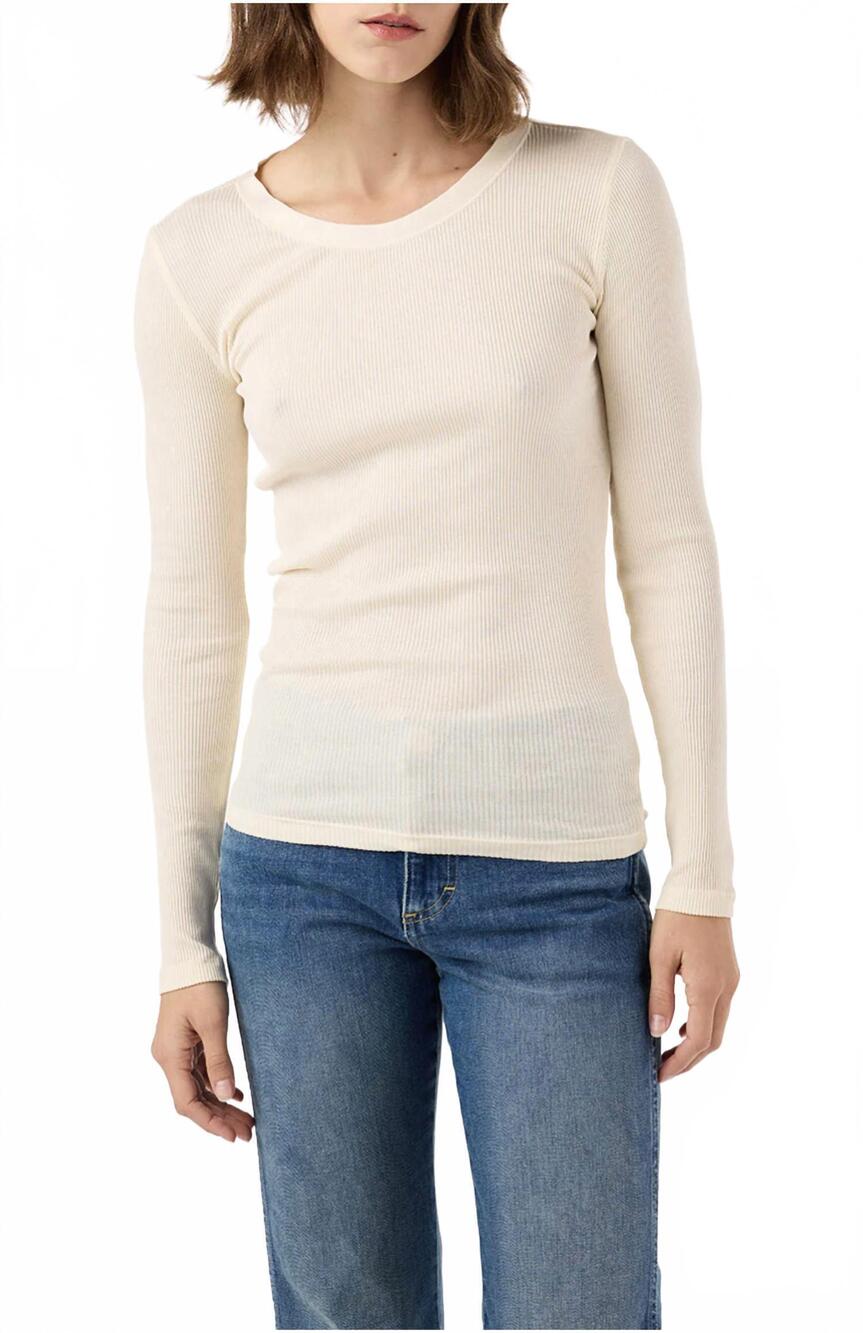 NEW AMO swoon long sleeve tee in bone